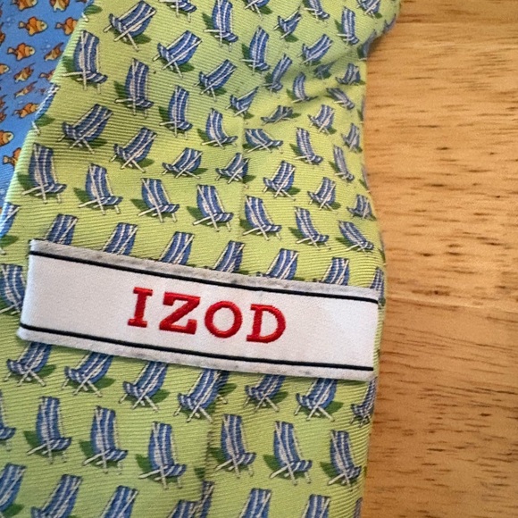 Green and‎ Blue Patterned Men's Tie - Picture 3 of 4